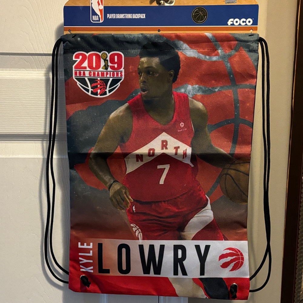 NWT NBA 2019 Champions Drawstring Backpack Kyle Lowry